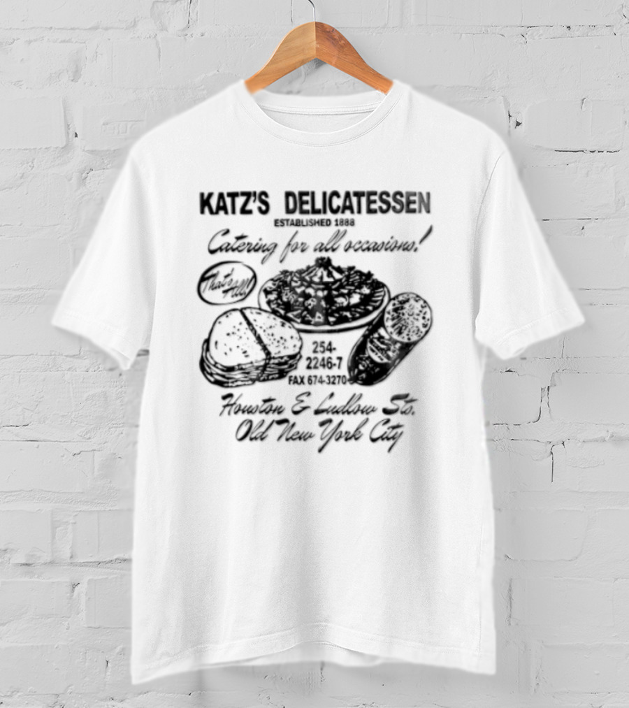 Katz's Delicatessen Catering Pastrami Houston Ludlow Old New York City T-Shirt