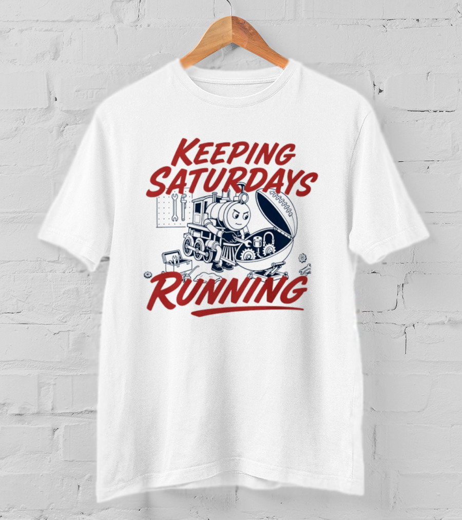 Keeping Saturdays Running Football Train Mechanic Football Train Mechanic Football Train Mechanic T-Shirt