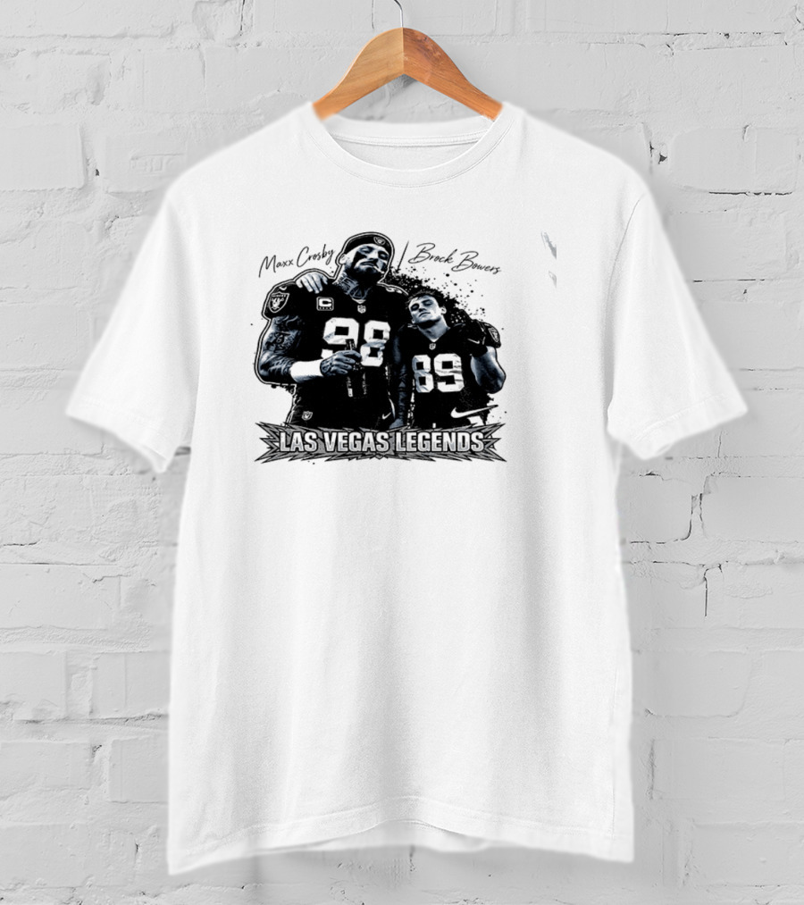 Maxx Crosby Brock Bowers 89 Las Vegas Legends 98 T-Shirt