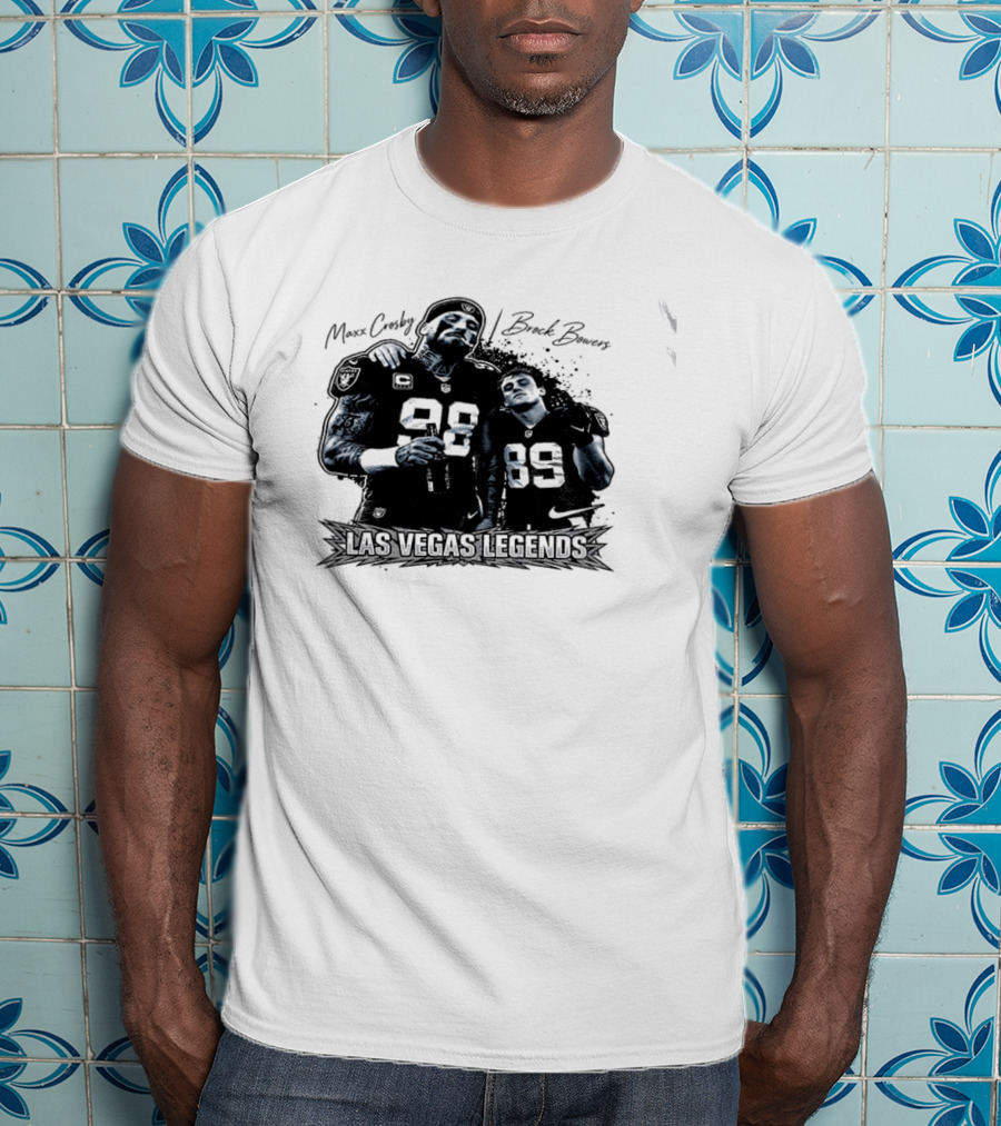 Maxx Crosby Brock Bowers 89 Las Vegas Legends 98 T-Shirt