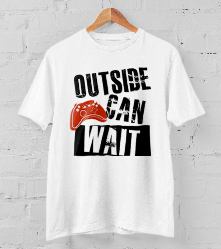 Outside Can Wait Video Game Controller T-Shirt