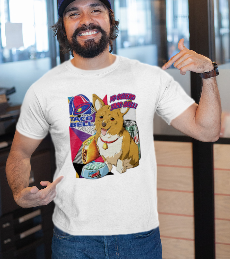 Taco Bell Yo Quiero Taco Bell Brown Corgi Dog Mountain Dew T-Shirt