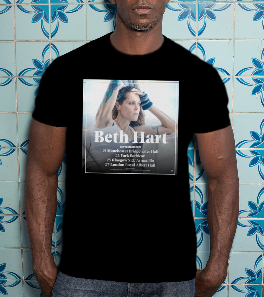 Beth Hart September 2027 UK Concerts Manchester York Glasgow London Tour Dates T-Shirt