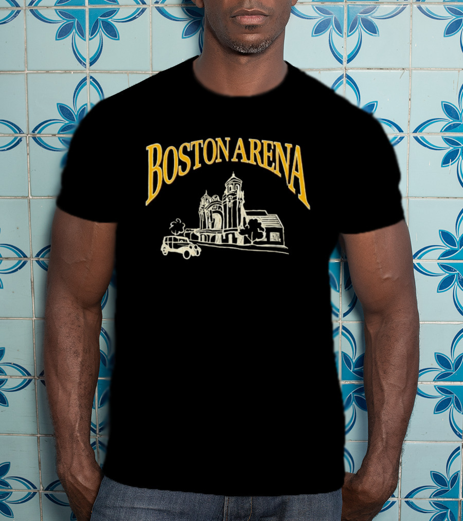 Boston Arena Massachusetts Historical Architecture And Vintage Car T-Shirt