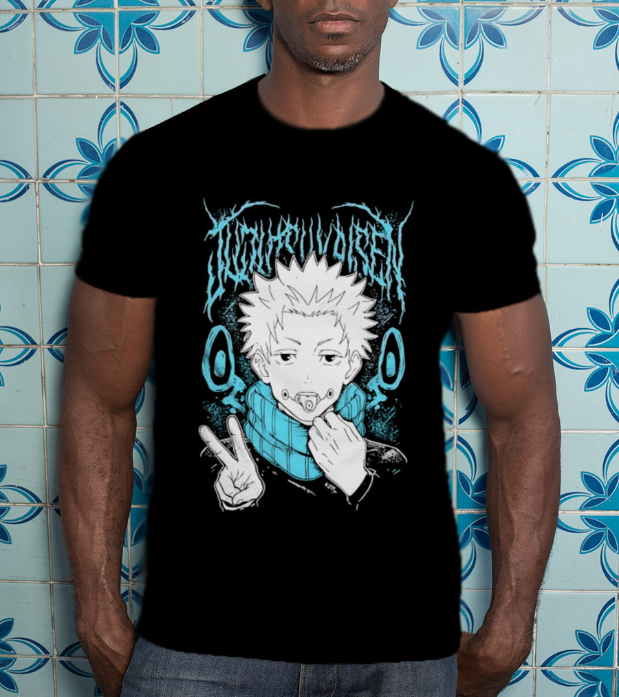 Jujutsu Kaisen Yuji Itadori Anime Manga Peace Sign T-Shirt