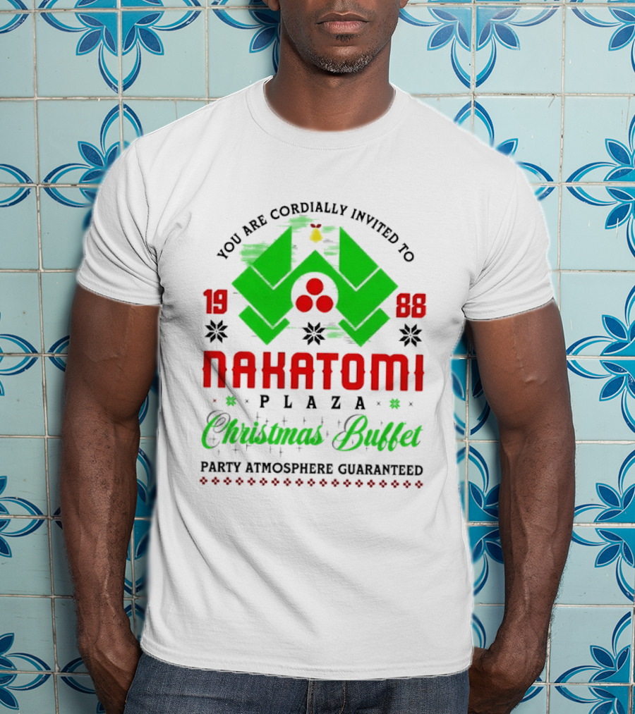 1988 Nakatomi Plaza Christmas Buffet Party Atmosphere Guaranteed Invitation T-Shirt