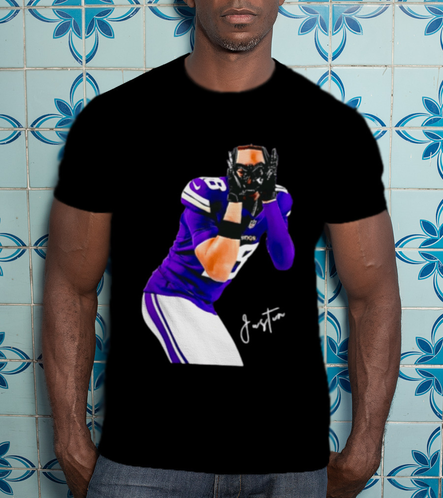 Justin Jefferson Signature Minnesota Vikings Football Player Pose T-Shirt
