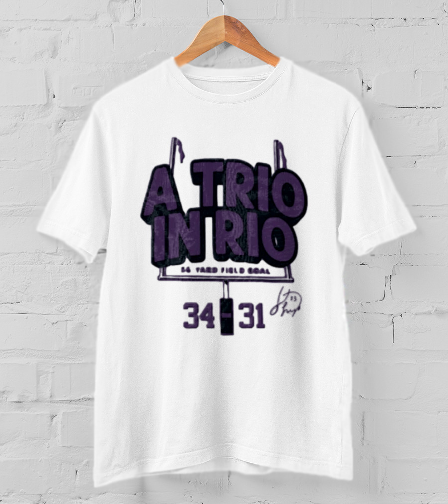 A Trio In Rio 34 31 Baltimore Ravens Victory Celebration T-Shirt