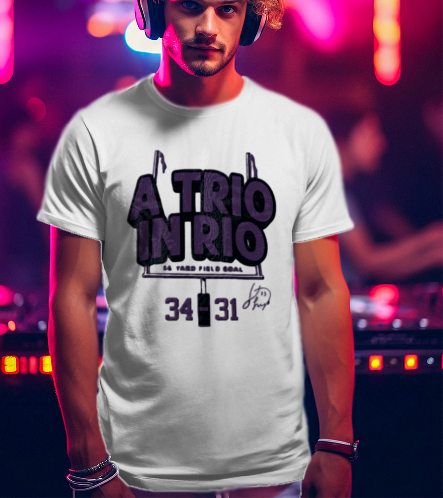 A Trio In Rio 34 31 Baltimore Ravens Victory Celebration T-Shirt