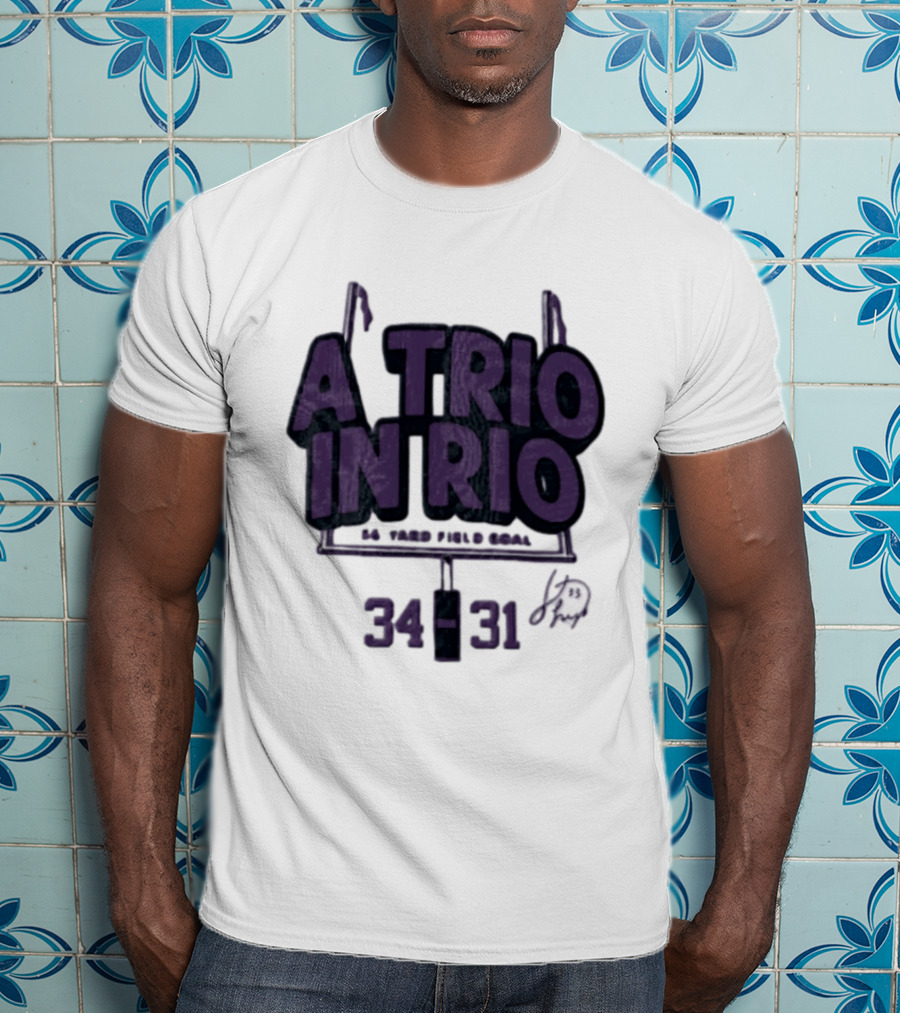 A Trio In Rio 34 31 Baltimore Ravens Victory Celebration T-Shirt