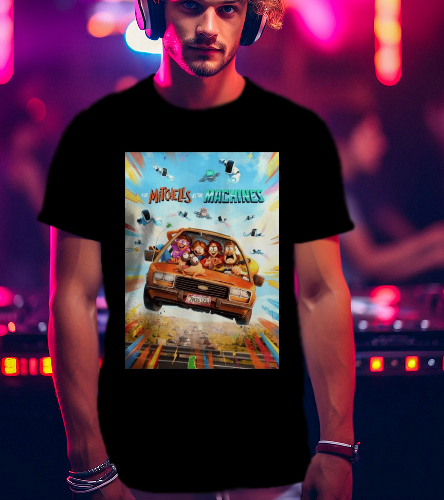 The Mitchells Vs The Machines Animated Family Adventure Robot Chaos T-Shirt