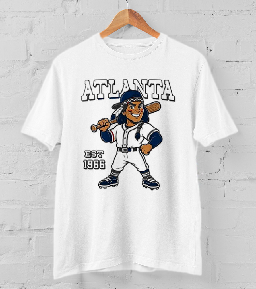 Atlanta Braves Baseball Vintage 1966 With Cartoon Batter T-Shirt