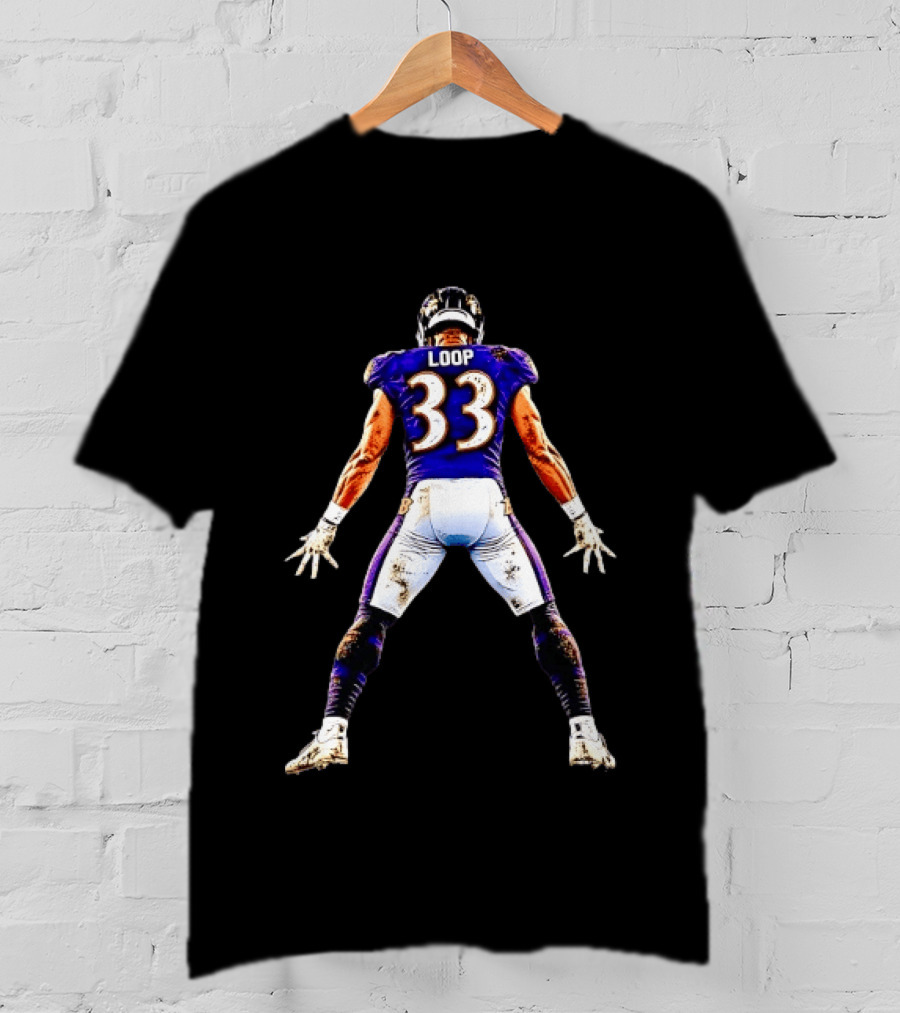 Loop 33 Baltimore Ravens Football Player Jersey T-Shirt
