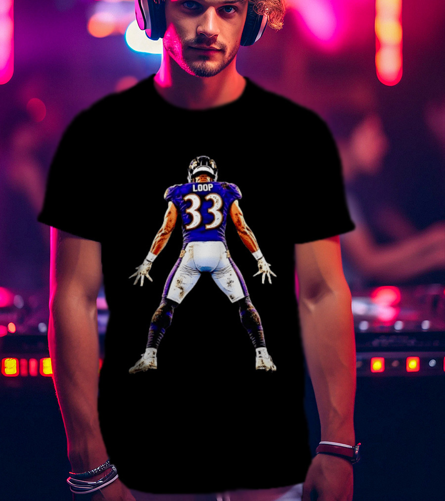 Loop 33 Baltimore Ravens Football Player Jersey T-Shirt