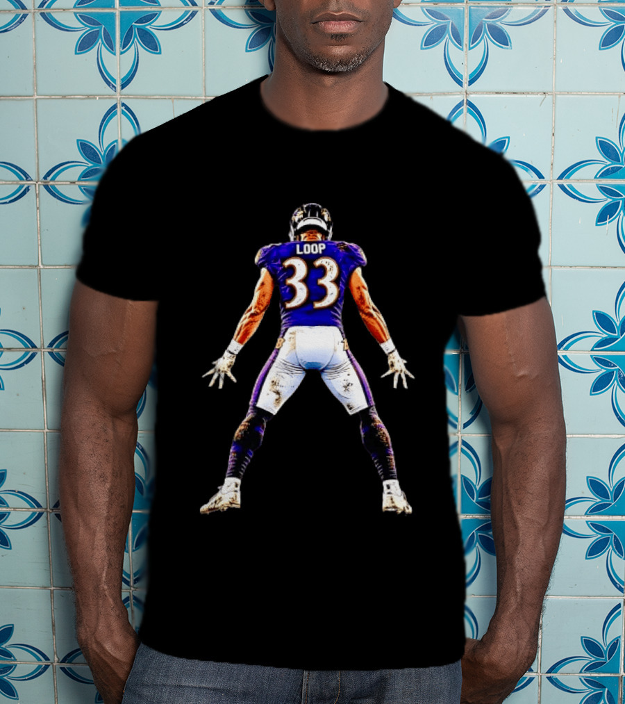 Loop 33 Baltimore Ravens Football Player Jersey T-Shirt