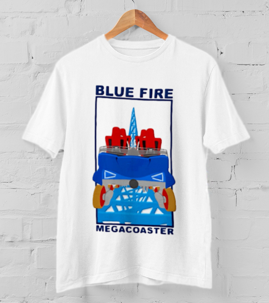 Blue Fire Megacoaster Roller Car T-Shirt