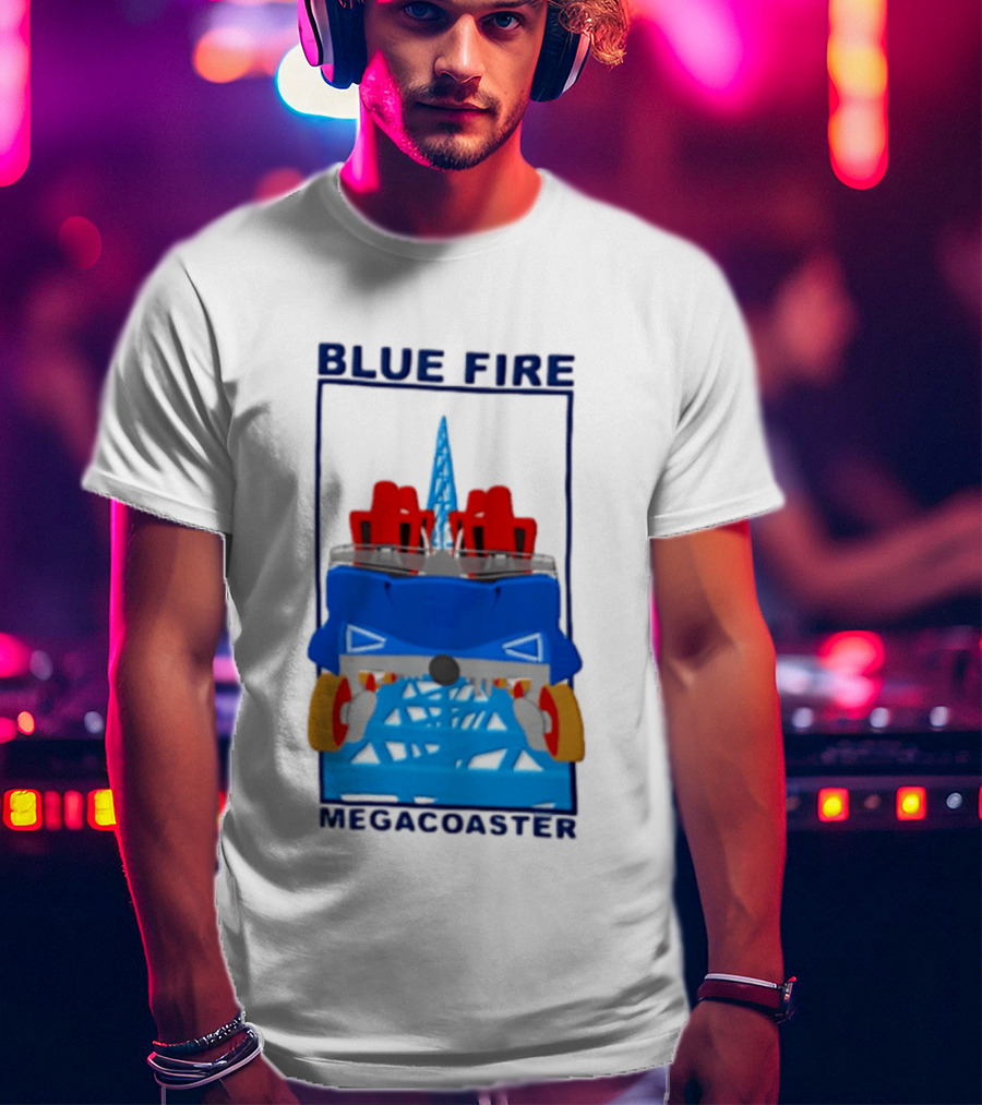 Blue Fire Megacoaster Roller Car T-Shirt