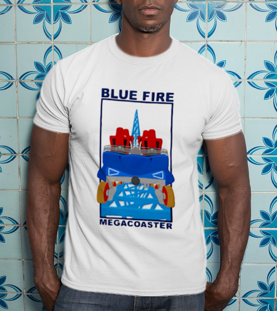 Blue Fire Megacoaster Roller Car T-Shirt