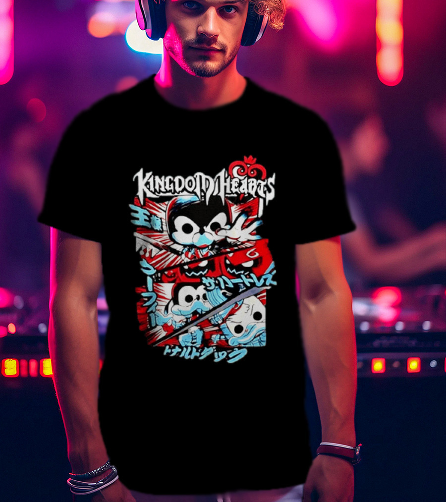 Kingdom Hearts Mickey Mouse Goofy Donald Duck Manga T-Shirt