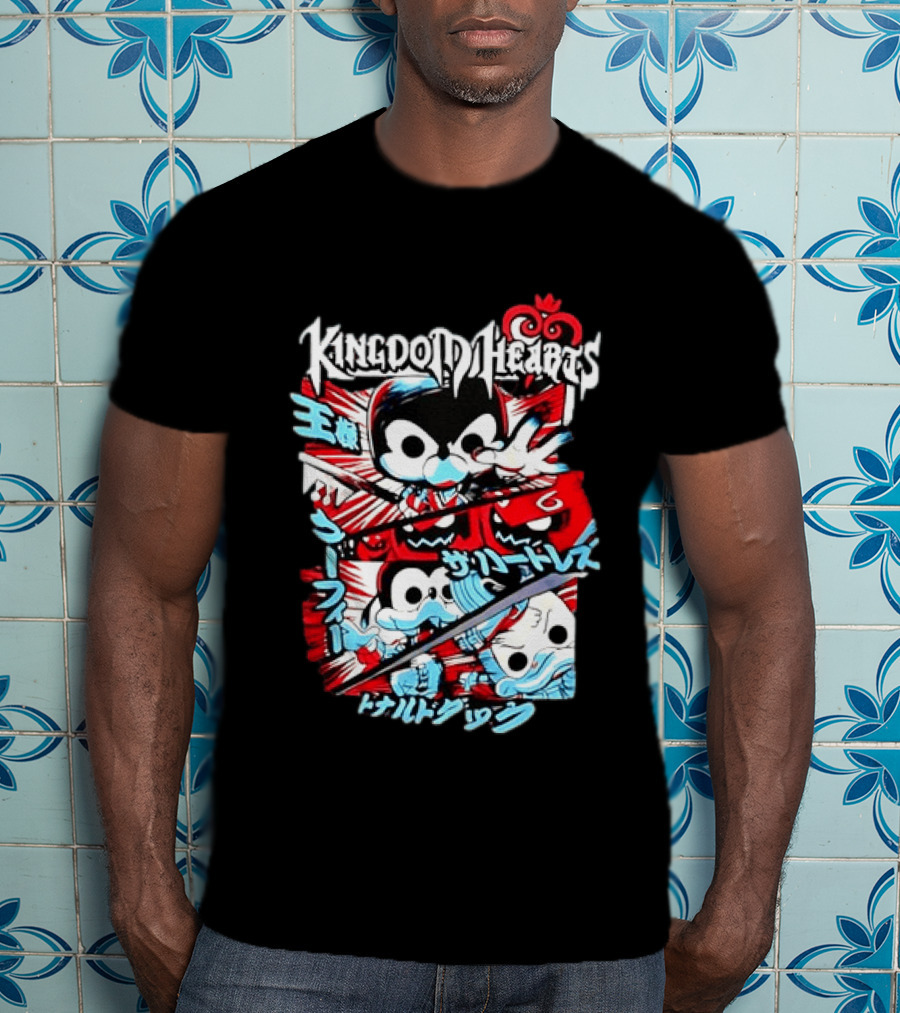 Kingdom Hearts Mickey Mouse Goofy Donald Duck Manga T-Shirt