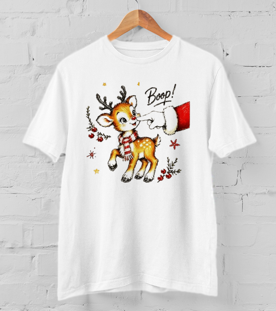 Boop Reindeer Santa Claus Hand Christmas Festive Holiday Magic T-Shirt