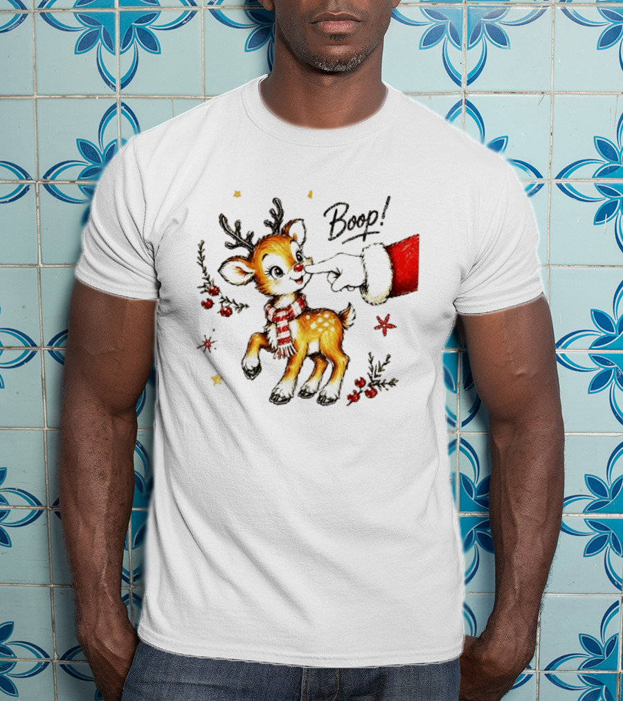 Boop Reindeer Santa Claus Hand Christmas Festive Holiday Magic T-Shirt