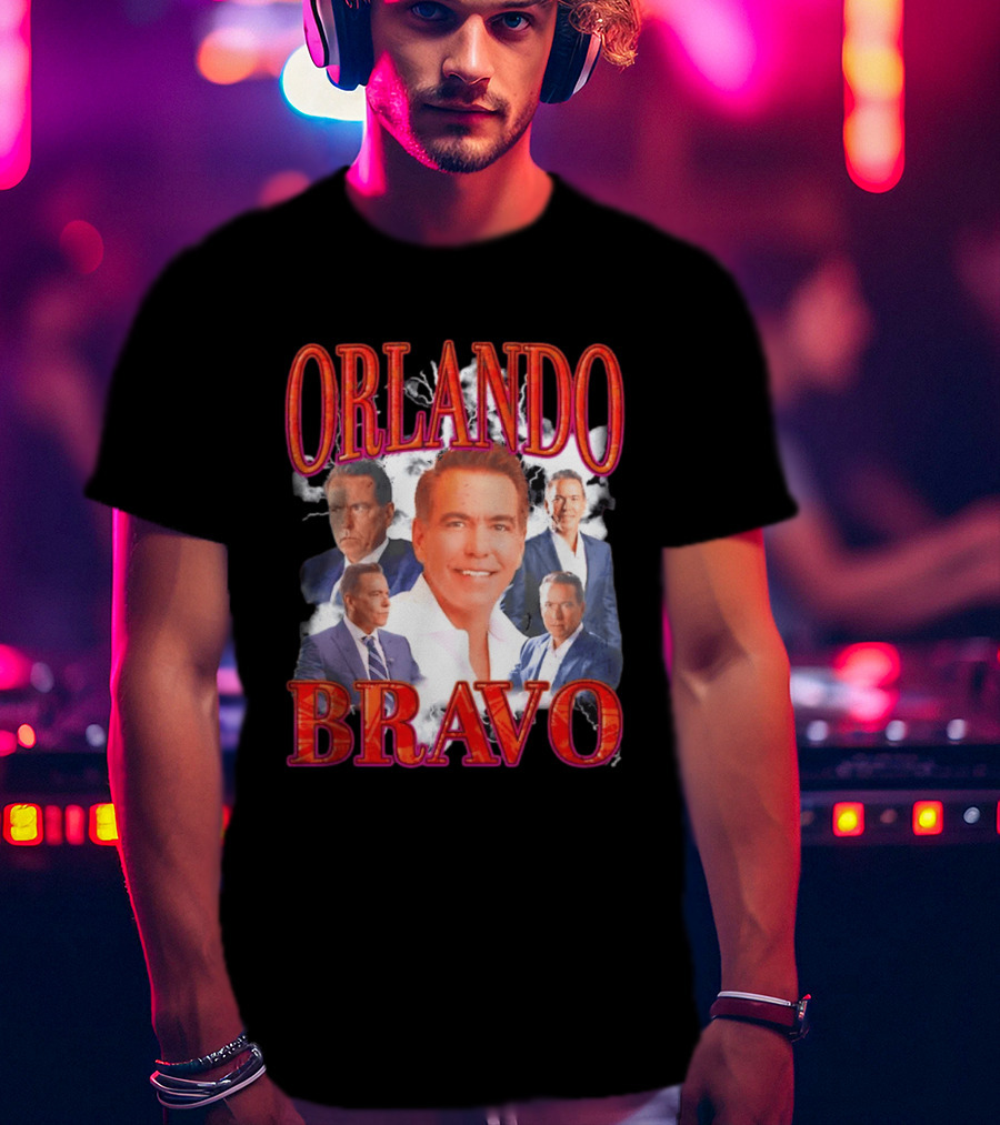 Orlando Bravo Red Text Multiple Portraits T-Shirt