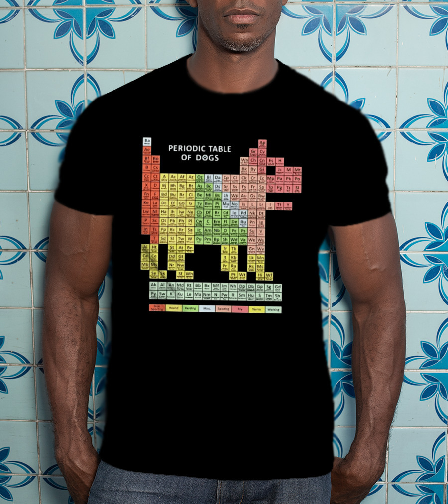 Periodic Table Of Dogs Breed Chart Non Sporting Hound Herding Misc Sporting Toy Terrier Working T-Shirt