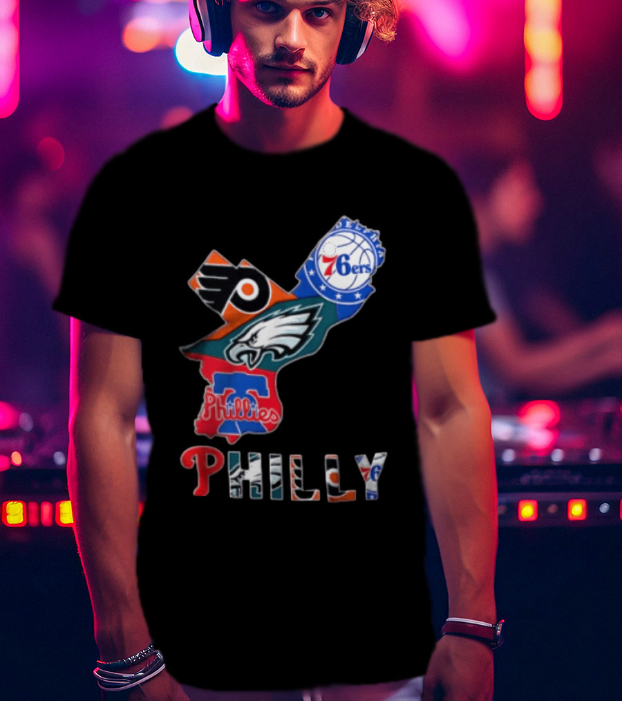 Philadelphia 76ers Flyers Eagles Phillies Philly Teams T-Shirt