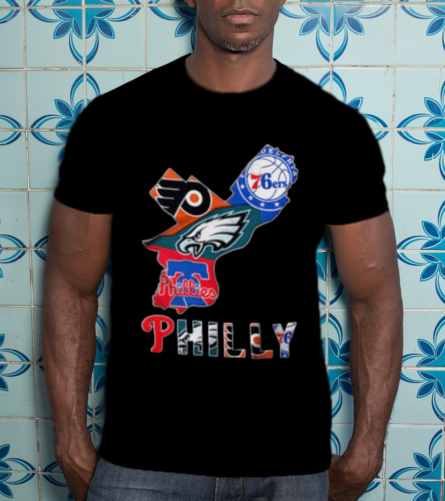 Philadelphia 76ers Flyers Eagles Phillies Philly Teams T-Shirt