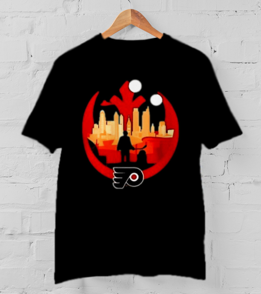 Philadelphia Flyers NHL Star Wars Rebel Alliance Skyline T-Shirt