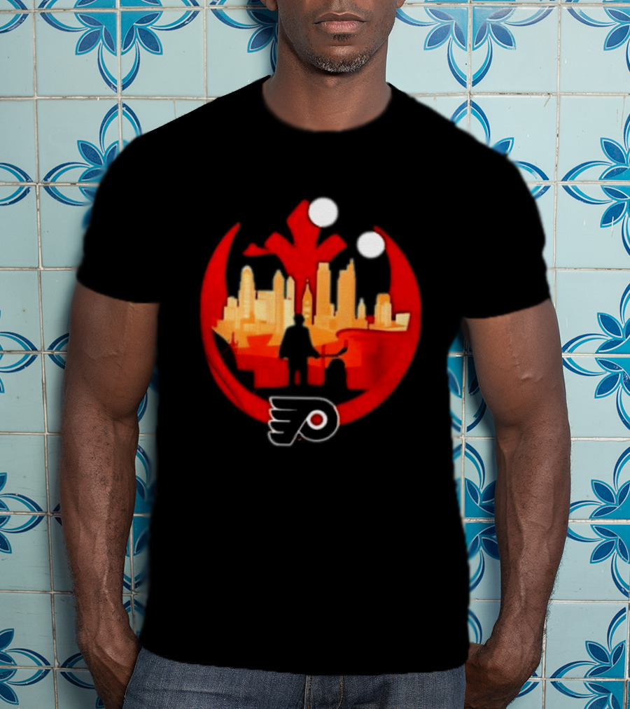 Philadelphia Flyers NHL Star Wars Rebel Alliance Skyline T-Shirt