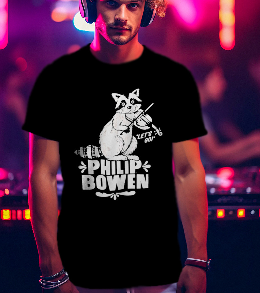 Philip Bowen Raccoon Playing Violin Let's Go T-Shirt