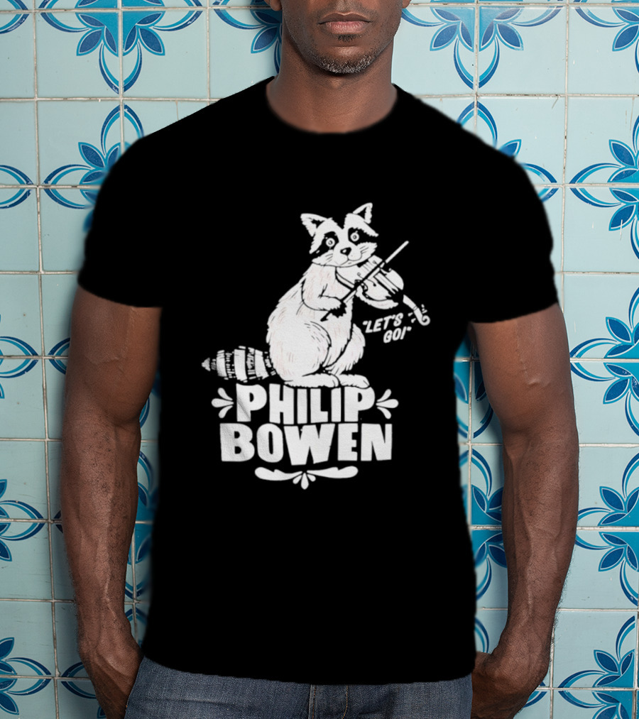 Philip Bowen Raccoon Playing Violin Let's Go T-Shirt