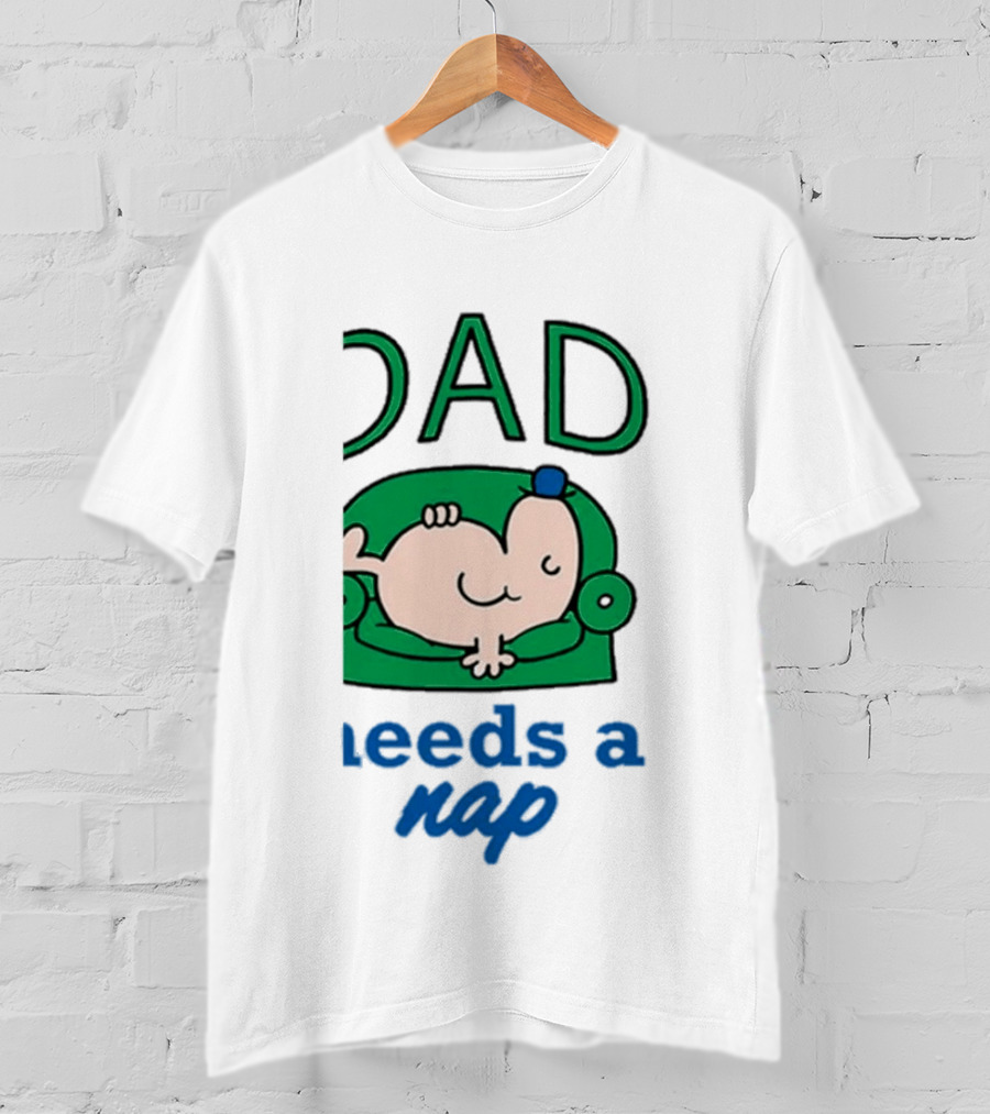 Dad Needs A Nap Cute Cartoon Sleeping Couch T-Shirt