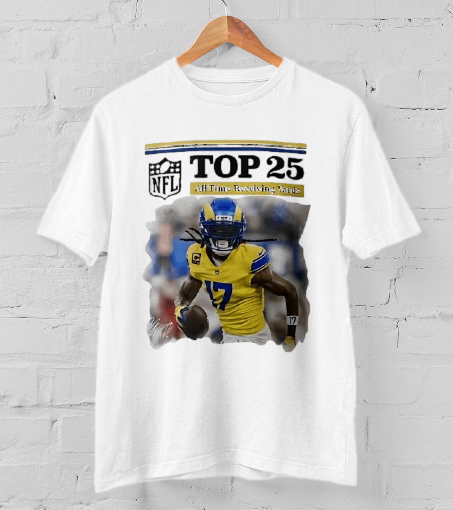 NFL Top 25 All Time Receiving Yards 17 T-Shirt