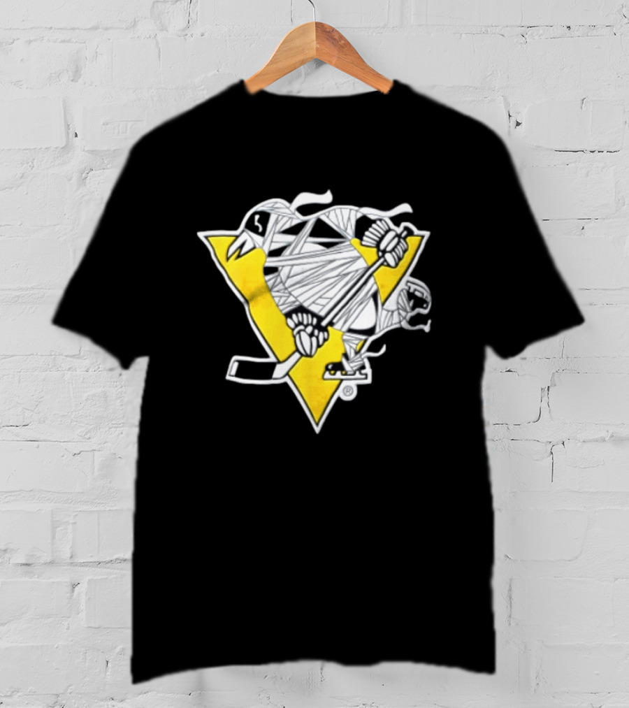 Pittsburgh Penguins Mummy Wrapped Hockey Stick Halloween 26 T-Shirt