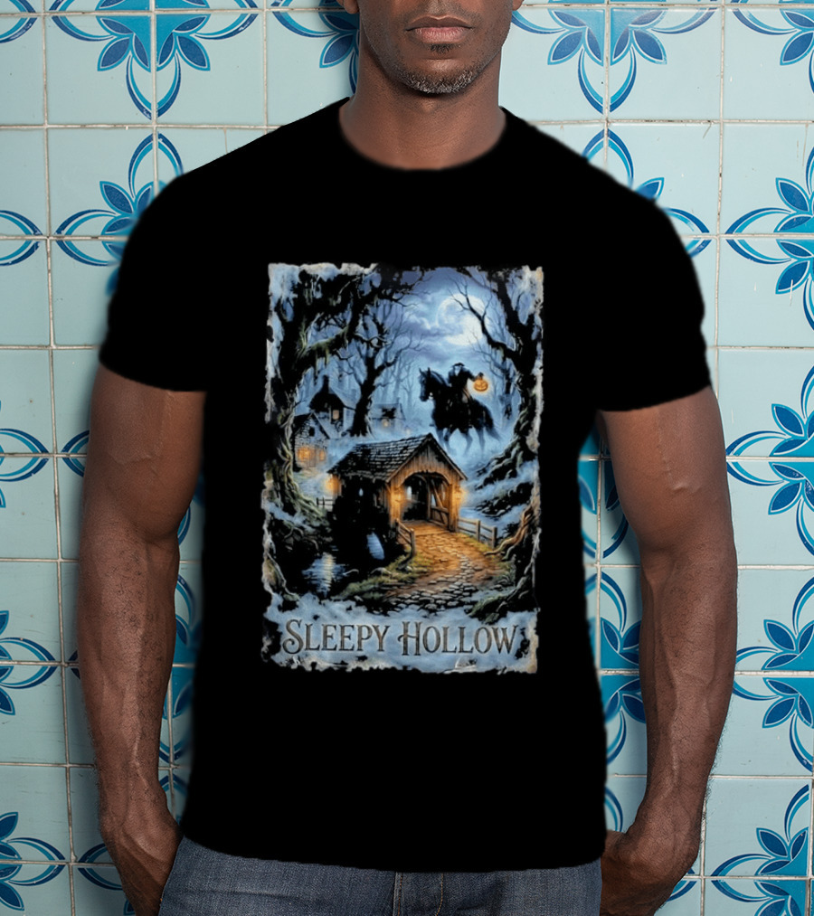 Sleepy Hollow Halloween Headless Horseman Bridge Scene Jack & Jones T-Shirt