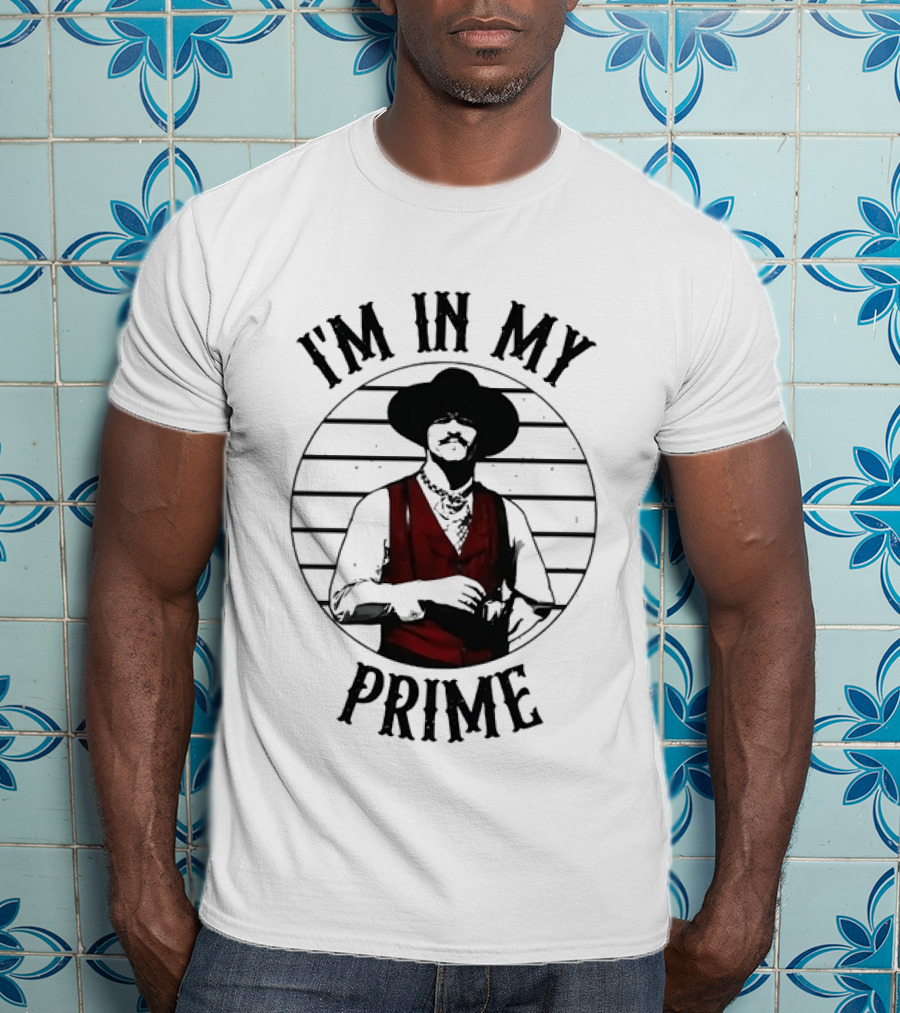 I'm In My Prime Cowboy Theme Red Vest Hat T-Shirt