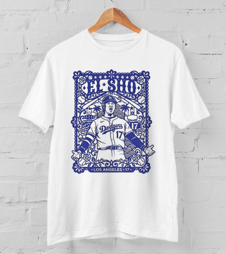 Shohei Ohtani El Sho Papel Picado Los Angeles Baseball T-Shirt