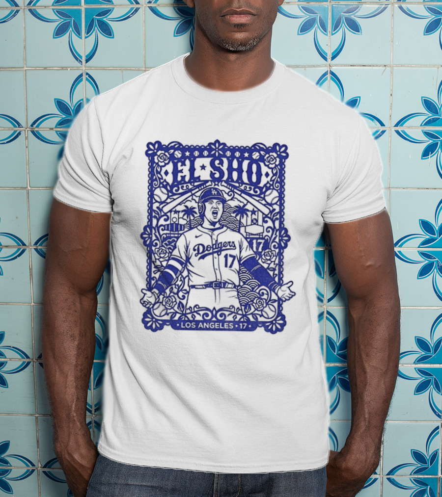 Shohei Ohtani El Sho Papel Picado Los Angeles Baseball T-Shirt