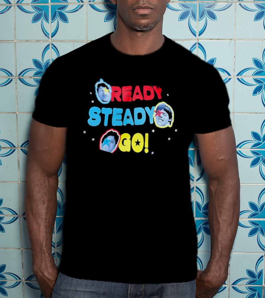 Ready Steady Go Friends Pop Music Colorful Star Portraits T-Shirt