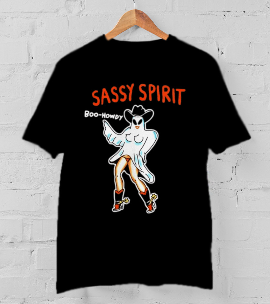 Sassy Spirit Boo Howdy Ghost Cowgirl Western Halloween Costume T-Shirt