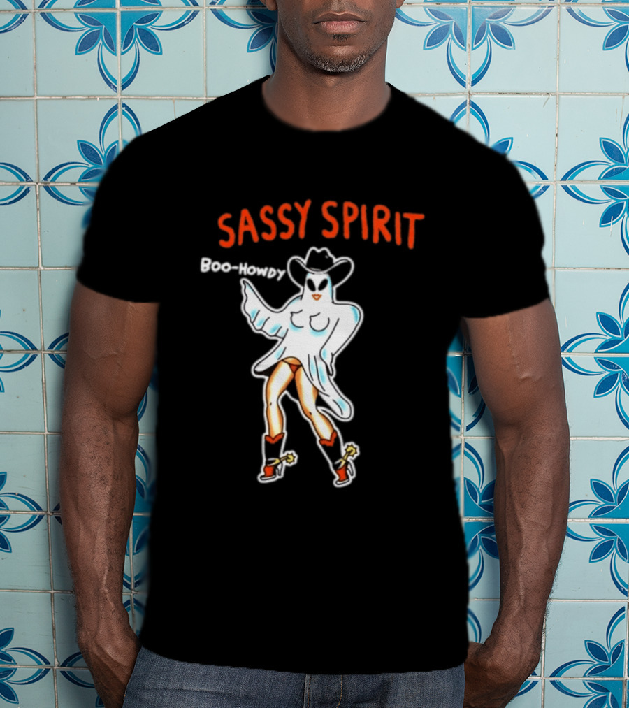 Sassy Spirit Boo Howdy Ghost Cowgirl Western Halloween Costume T-Shirt
