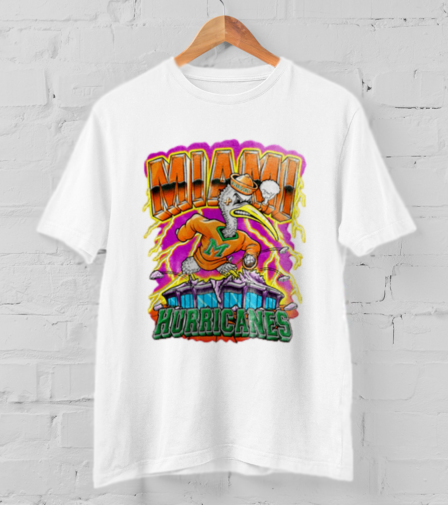 Miami Hurricanes Vintage Style Go Canes U Throwback T-Shirt