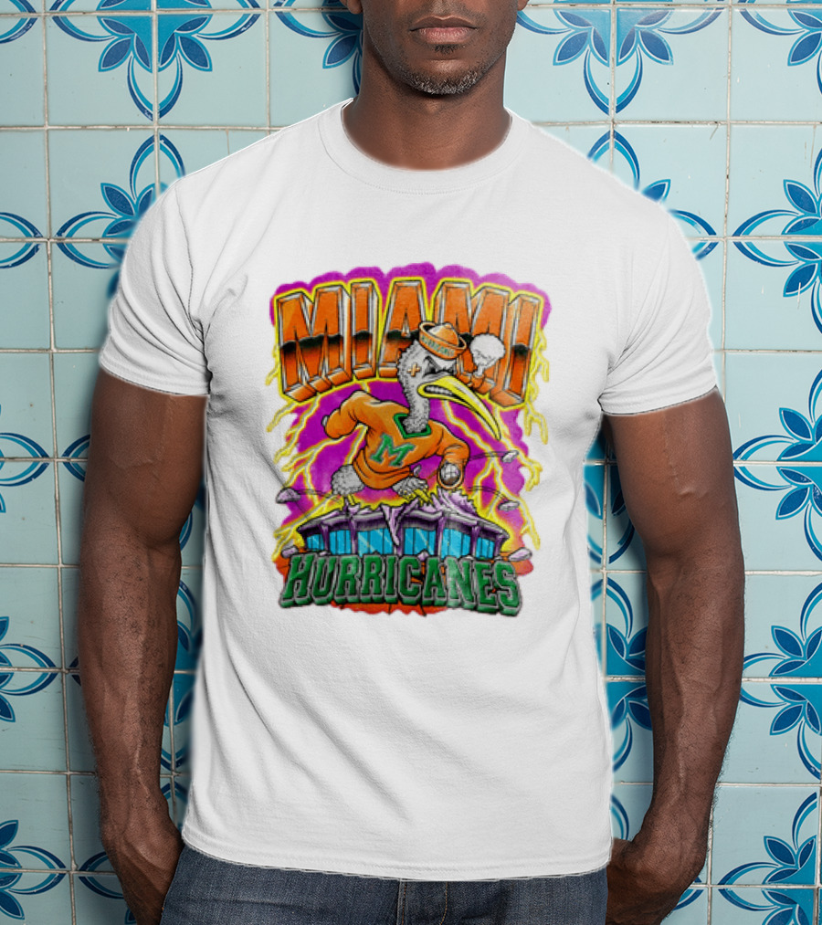 Miami Hurricanes Vintage Style Go Canes U Throwback T-Shirt