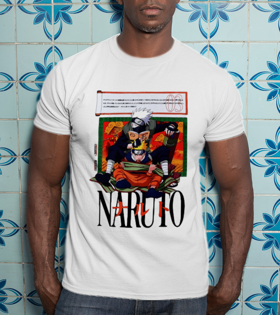 Naruto Kakashi 72 Series Manga Cover Style Anime T-Shirt