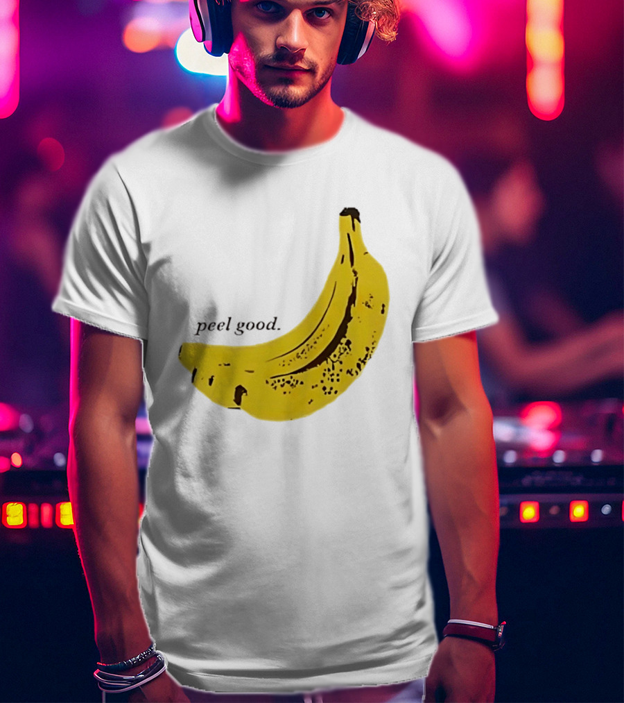 Peel Good Banana Fruit Minimalist Yellow T-Shirt
