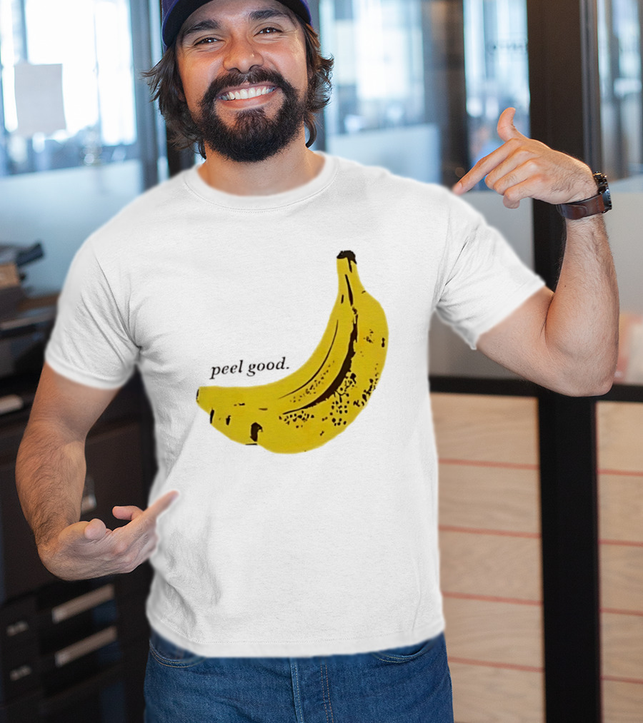 Peel Good Banana Fruit Minimalist Yellow T-Shirt