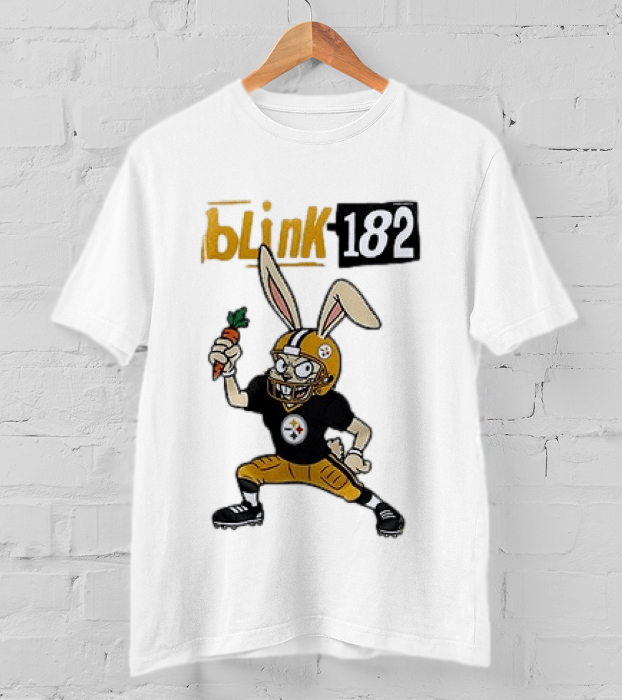 Blink 182 Pittsburgh Steelers Rabbit Football T-Shirt